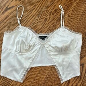 Cotton Candy White Lace Trim Chemise